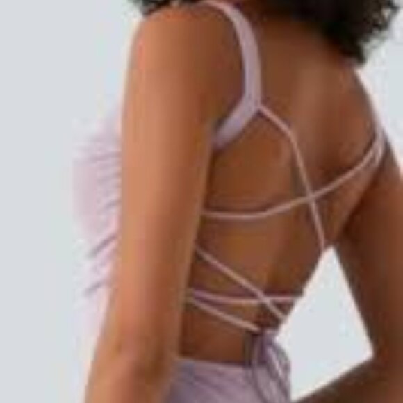 32-NWOT HALARA LACE UP BODYCON MIDI DRESS - Picture 4 of 4